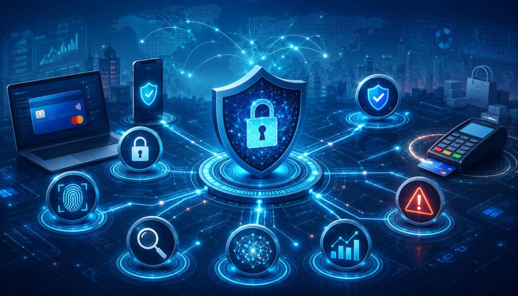 API fraud prevention and secure payment protection illustration