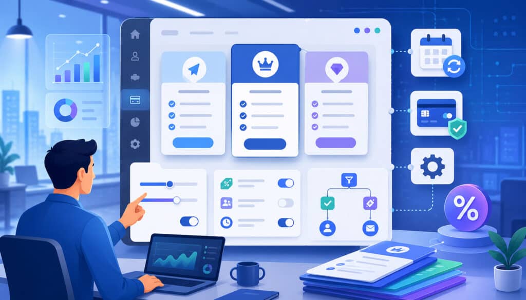 Subscription pricing plans and recurring billing rules dashboard