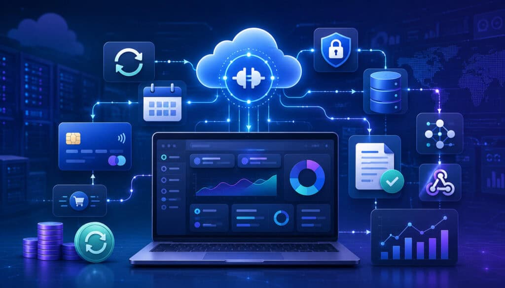 Subscription billing API integration with recurring payments and connected services