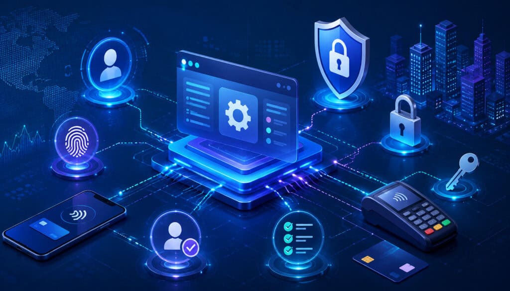 Payment API security with authentication, authorization, and access control icons