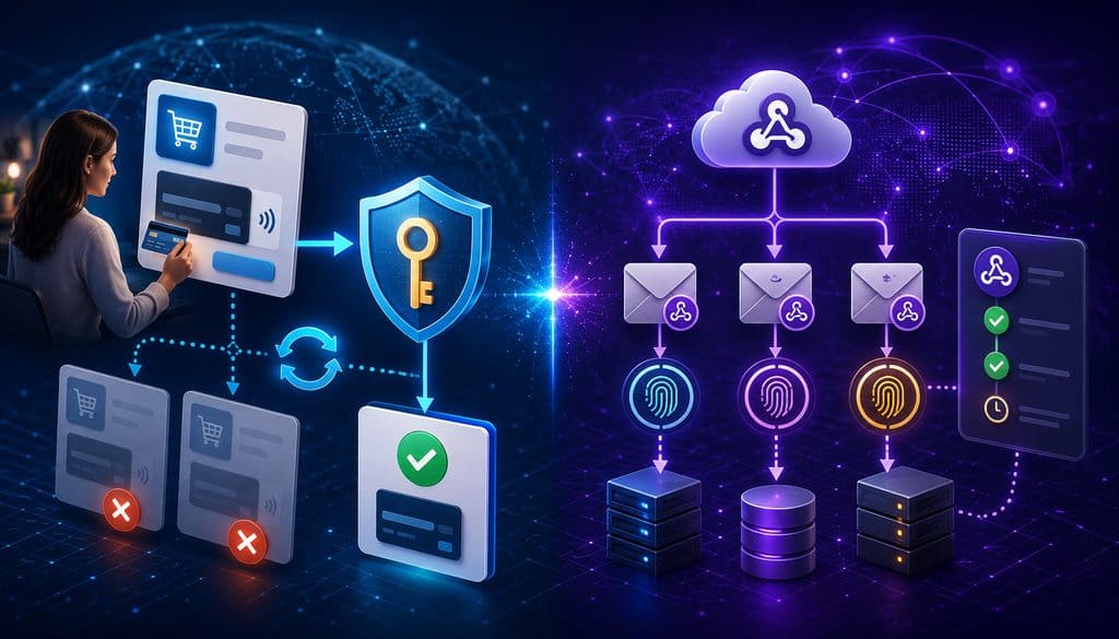 Payment idempotency key and webhook event ID illustration