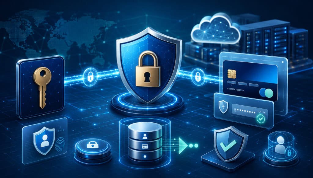 Secure payment data with API keys, encryption, and cybersecurity protection