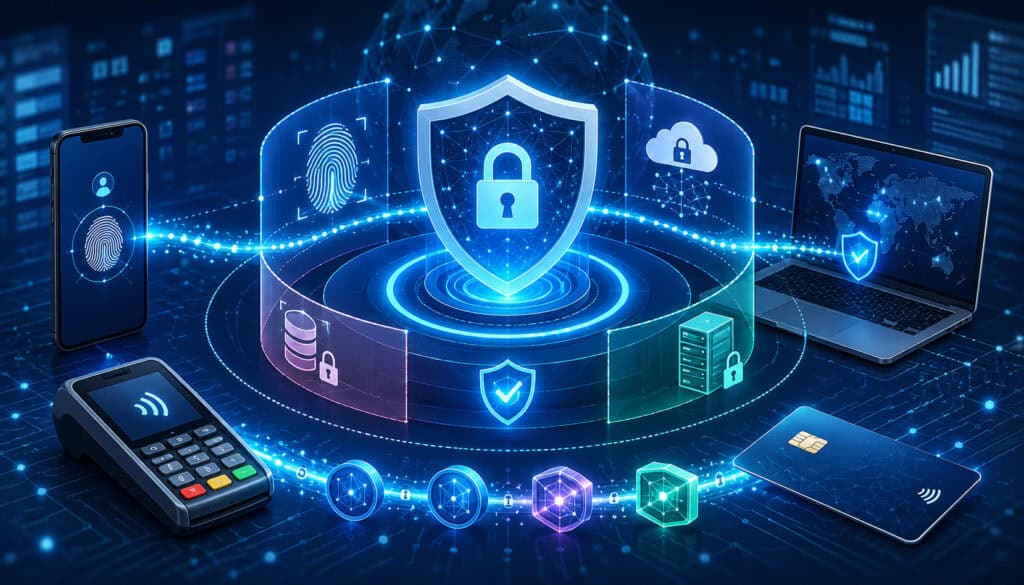 Secure digital payments with authentication, encryption, tokenization, and PCI protection